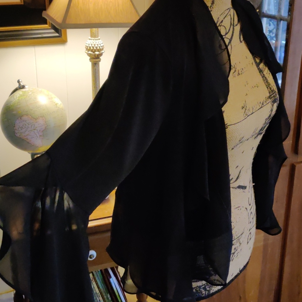 Black chiffon ruffle Jacket